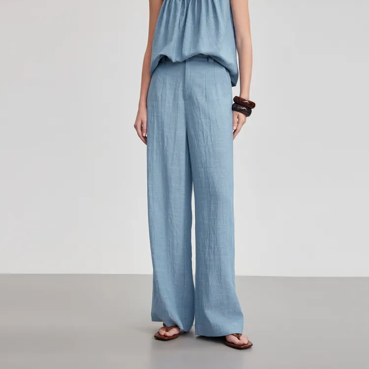 ELLE Casual Pants Women's Blue-4