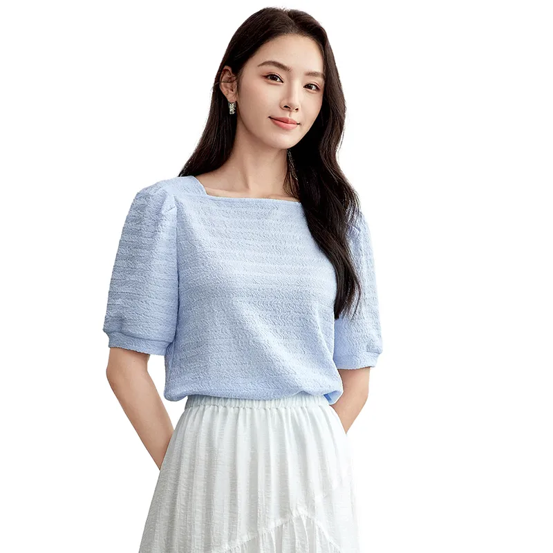 SENTUBILA Puff Sleeve T Shirt Women's-13