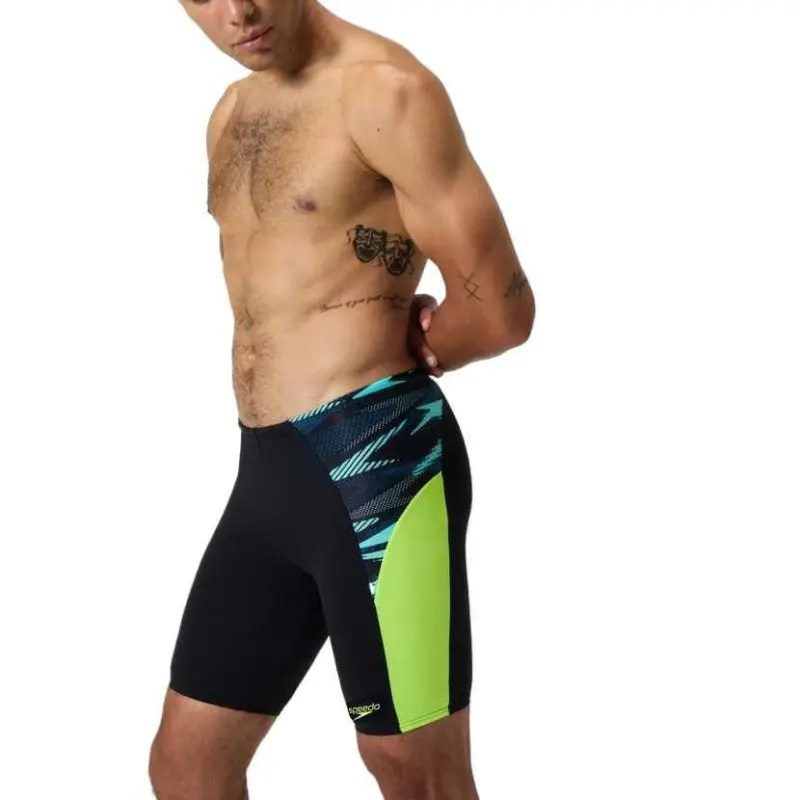 Speedo Endurance+ Max Splice Swimming Shorts Men's Black/Yellow-6