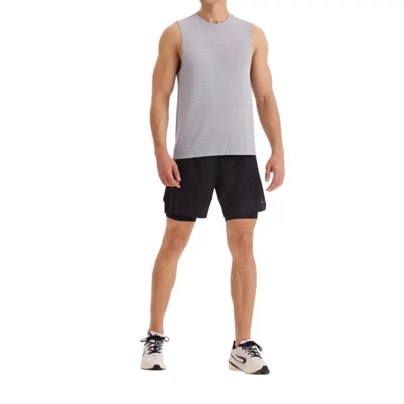 DECATHLON 500 Series Tank Top Men's Silver Gray-3