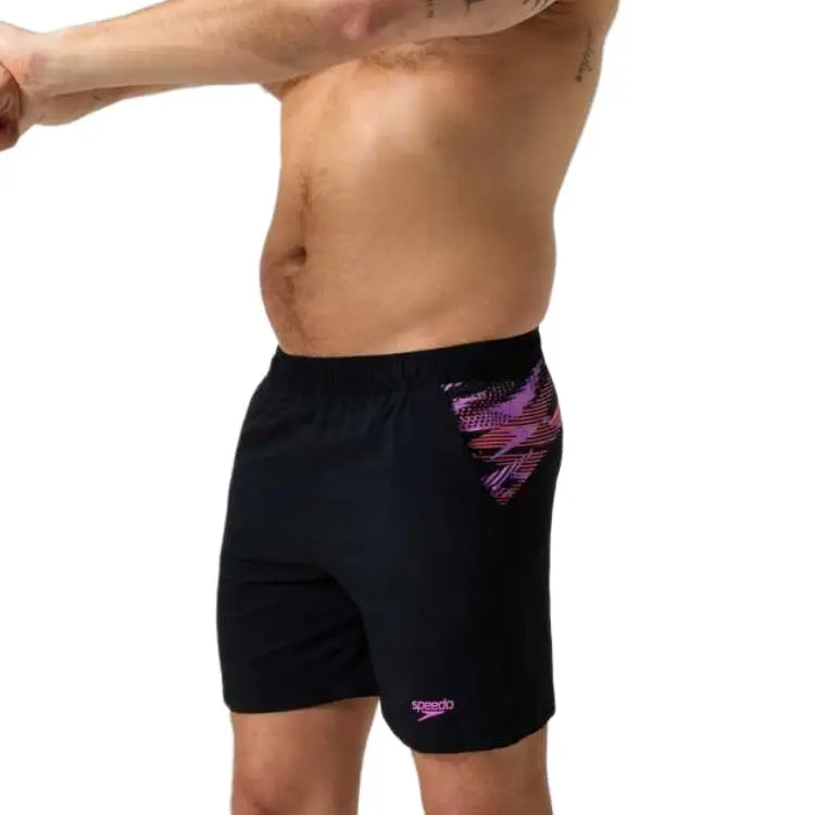 Speedo Xpress Lite Panel Swimming Shorts Men's Black/Pink Color-6