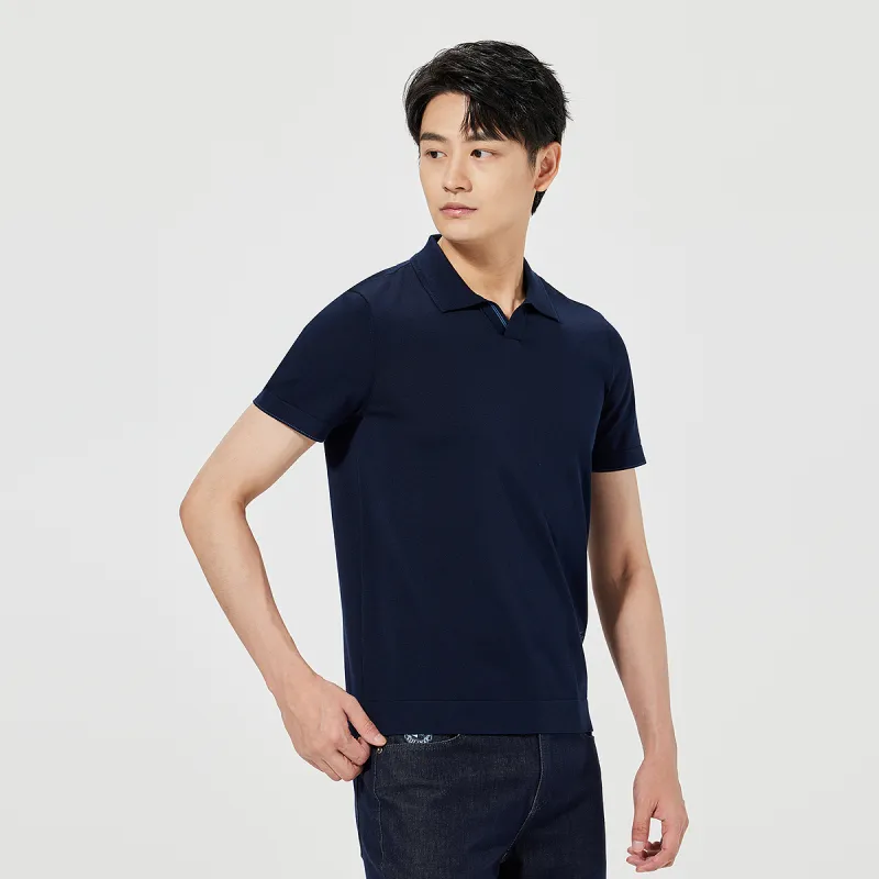 LESS IS MORE Polo Shirts Men Dark Navy Blue 25XTX5271S-3