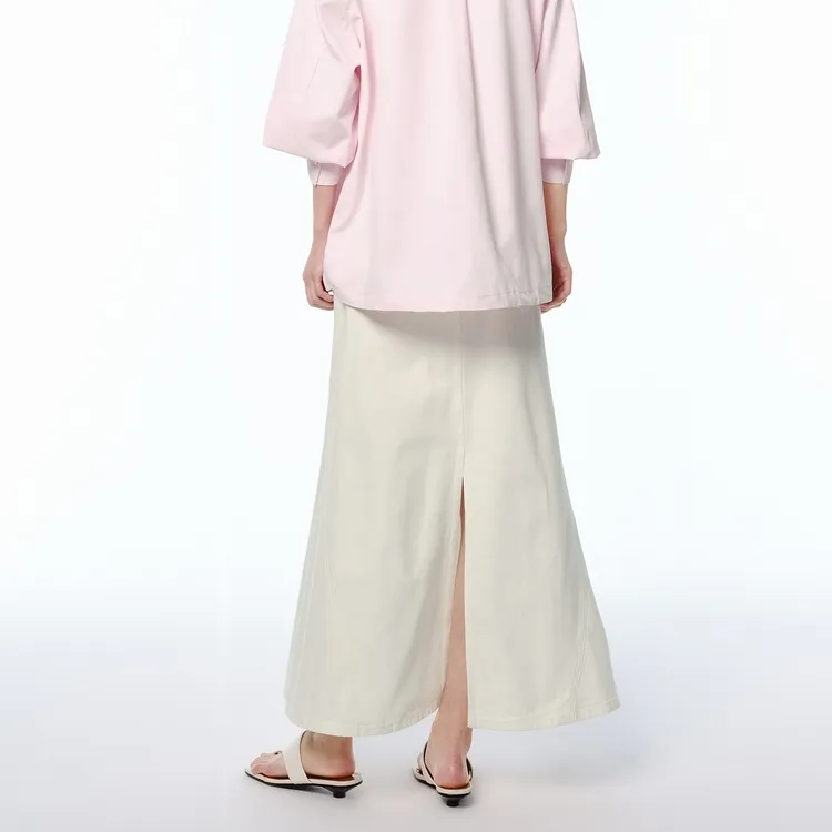PEACEBIRD Casual Long Skirt Women's White-4