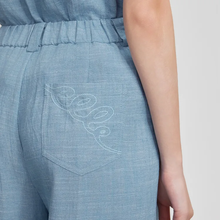 ELLE Casual Pants Women's Blue-5