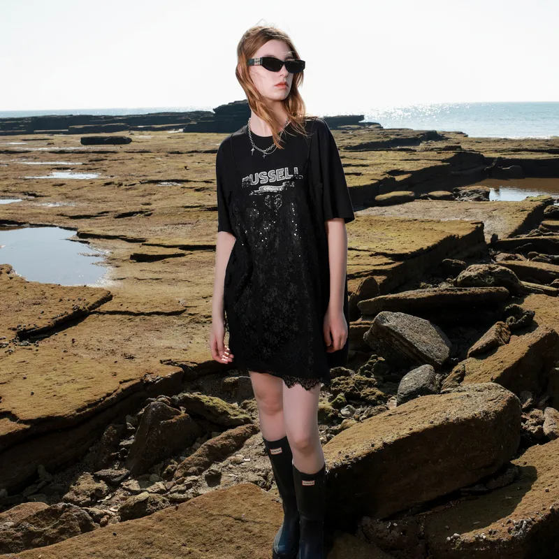 3COLOUR Short Sleeved Dress Women's Classic Black-2