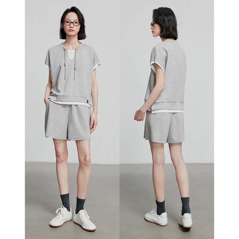 Initial Language Casual Suit Women's Heather Gray-3