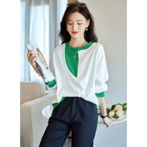 Like The Age Of Water Spring, Fall Sweatshirt Loose Fit Women's White