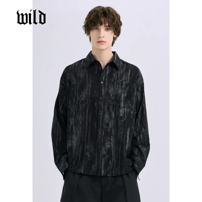 WILD LEADER Shirts Men Mysterious Black[CW51585A38]-4