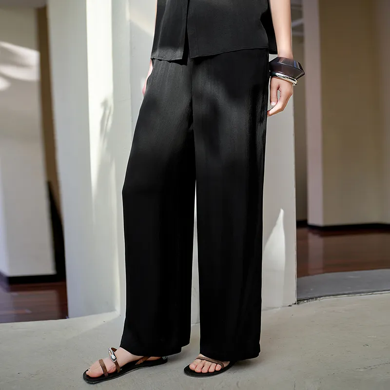JZ. ANNAKRO Casual Pants Women's Plain Black-5