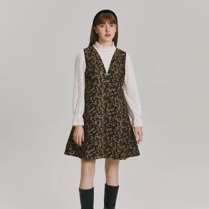 E.land Sleeveless Dress Women's Brown-3