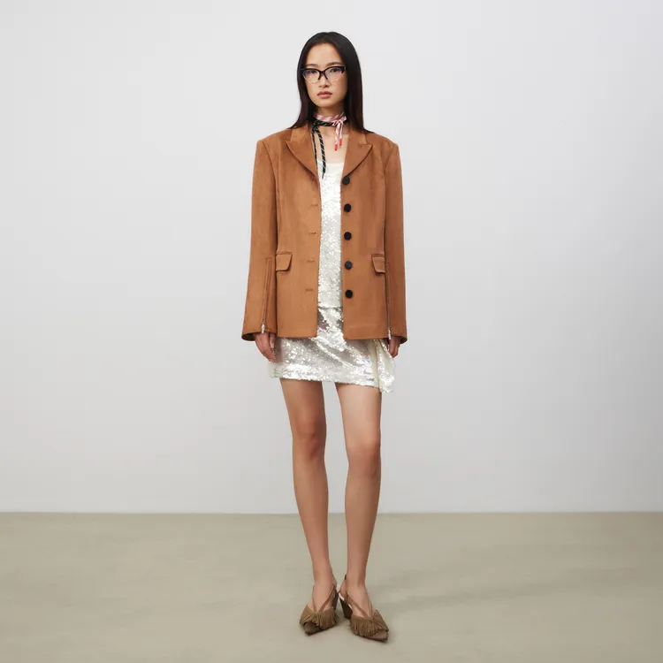 Lost In Echo Business Suit Coat Women's Brown-5