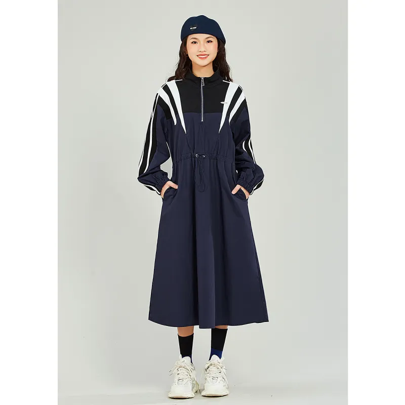 MUGUOGUOMU Long Sleeved Dresses Women's Collegiate Blue-3