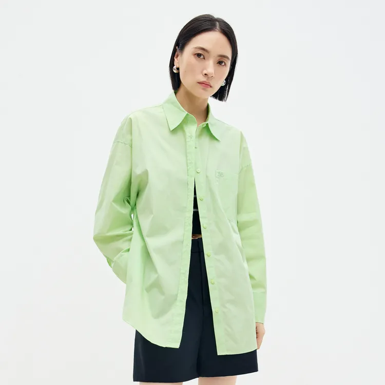 SHUIYUNJIAN Minimalist 100% Cotton Long Sleeved Shirt Women's-8