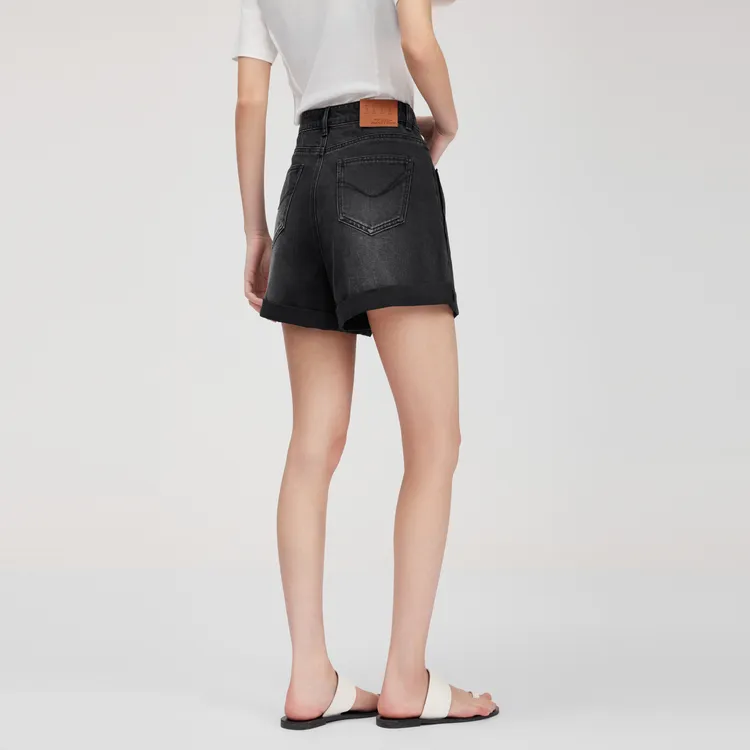 ELLE Denim Shorts Women's Dark Gray-6