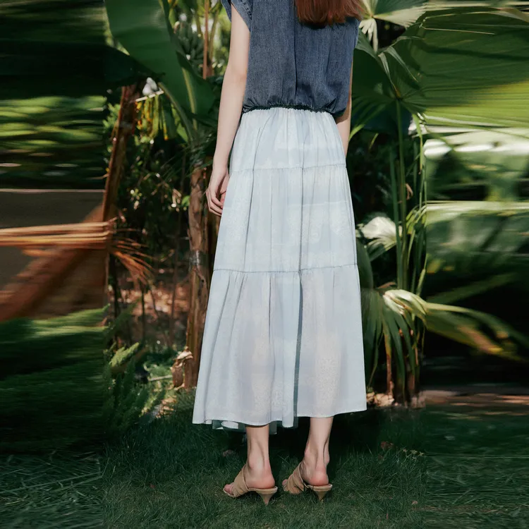 ELLE Casual Long Skirts Women's-13