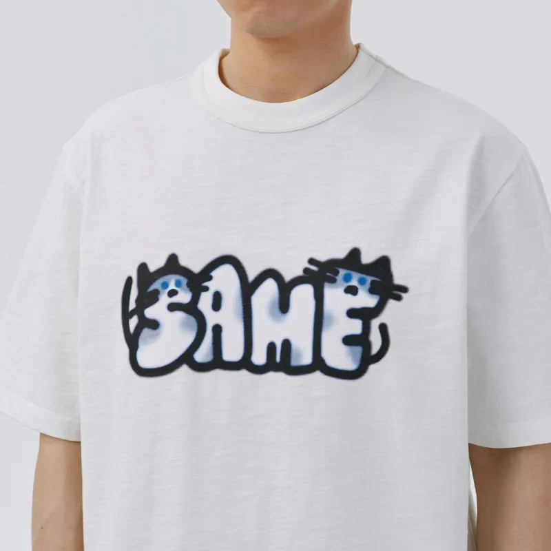 MYSAMESAME T-Shirt Unisex Egg White-1