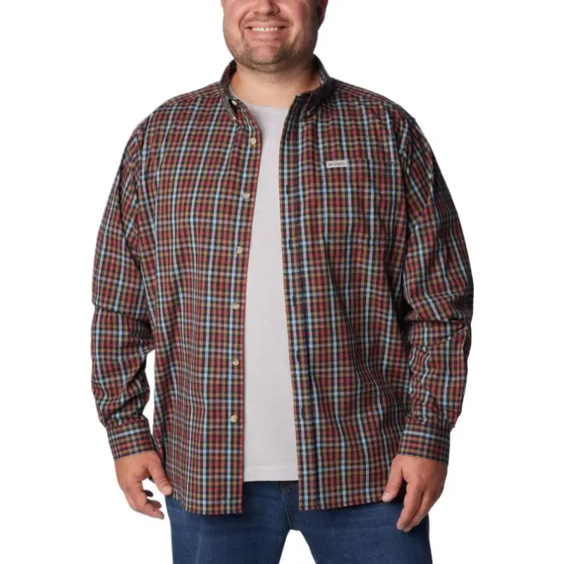 Columbia Rapid Rivers Shirt Men's Preppy Marine Blue Everyday Plaid-3