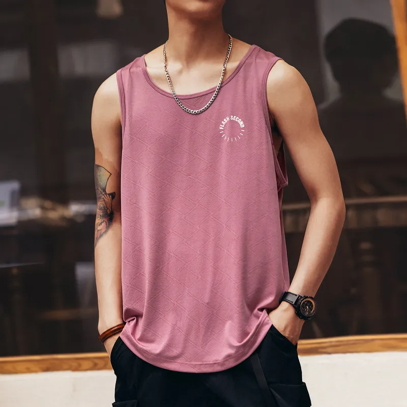 GELANLU Tank Tops Unisex Rose Red-4