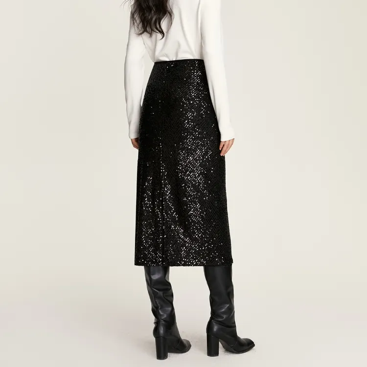 ONLY Denim Long Skirts Women's H1Z Black-3