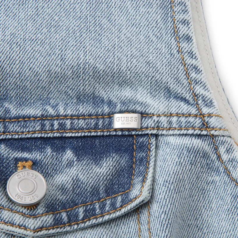 GUESS Vests Women's AULI Denim Blue-4