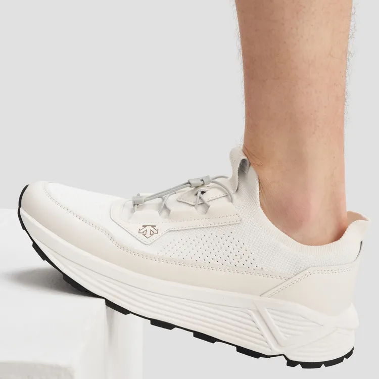 DESCENTE Dualis Knit Anti Slip Wear Resistant Low Top Casual Shoes Men's White-5