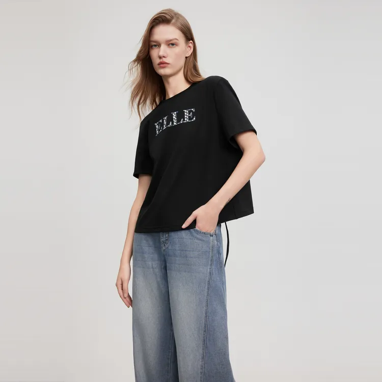 ELLE T Shirts Women's Black-2