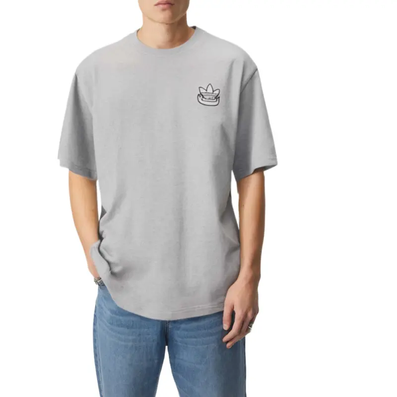 Adidas T Shirt Unisex Medium Heather Gray-1