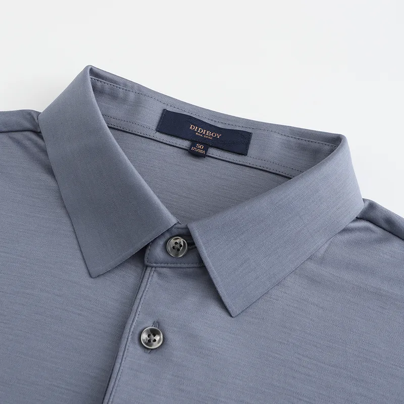 DIDIBOY Polo Shirts Men Gray Blue-2