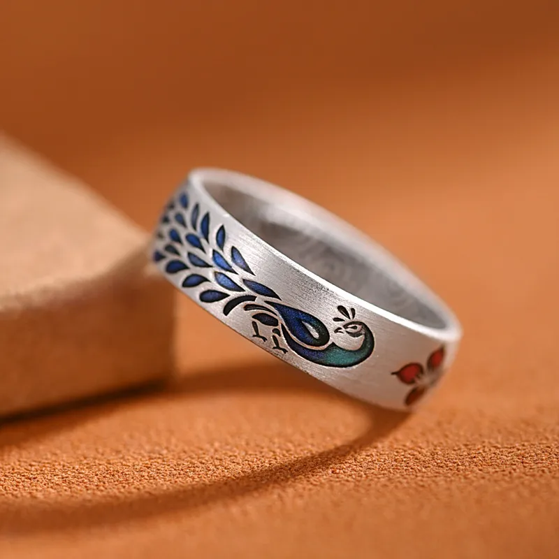 Happy Tide S999 Fine Silver Rings Women's Multicolor-5