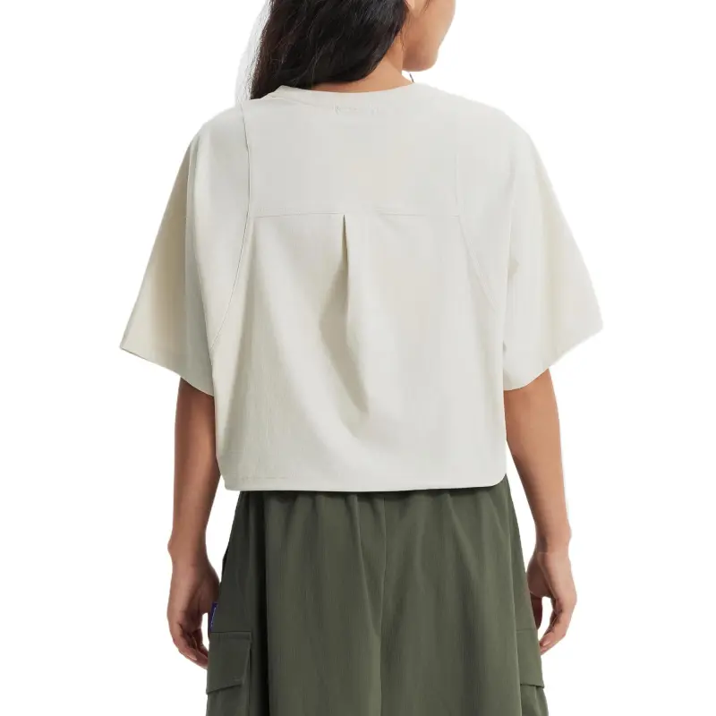 DECATHLON T Shirt Women's Light White Lime Gray-1