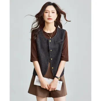 TERRE BLEUE Spring Fall Vest Loose Fit Women's