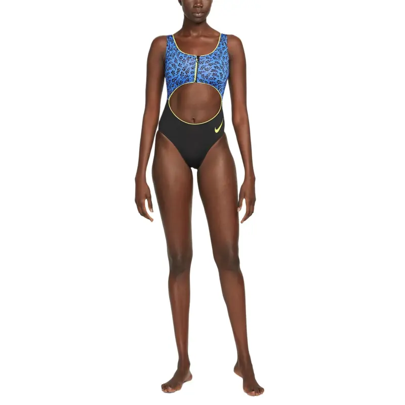 Nike SS22 Party Dots Swim Party Dots Cutout One-piece Swimsuit Women's Pacific Blue-2