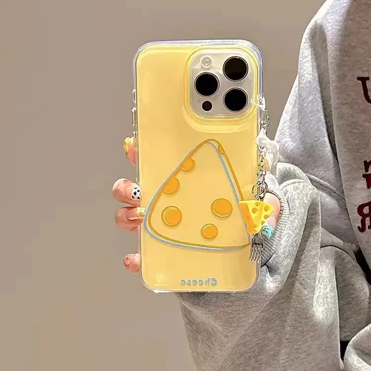 Sopi Acrylic Material Minimalist Style Line Cheese Phone Cases Compatibility With Apple IPhone 16/15/13/14/Pro/Max-1