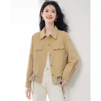 Like The Age Of Water Fall Velvet feel Coat Slim Fit Women's Yellow