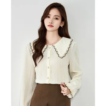 Love Elaine Spring, Fall Shirt Loose Fit Women's Apricot
