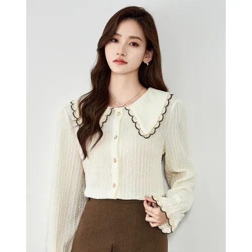 Love Elaine Spring, Fall Shirt Loose Fit Women's Apricot