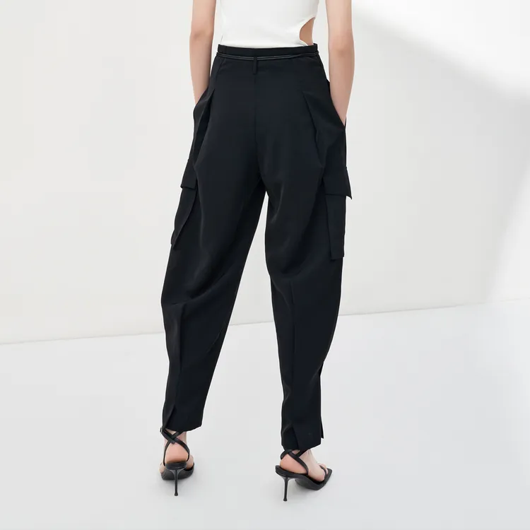 MO&CO Cargo Pants Women's Black-4