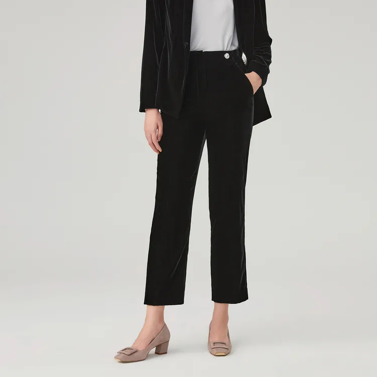OVV Suit Trousers Women's Black Solid Color A2-4