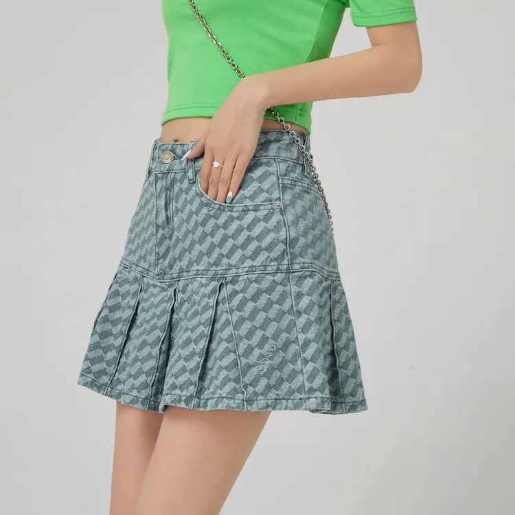 CHUU Denim Short Skirts Women's Denim Blue-2