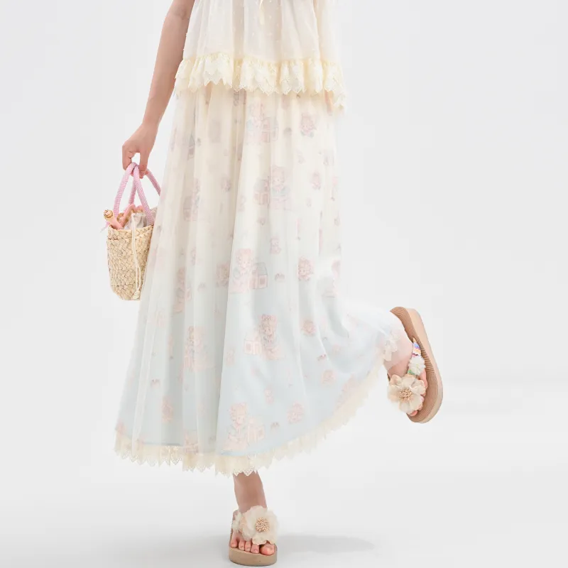 SNBL Casual Long Skirts Women's Apricot-6
