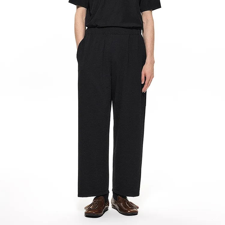CROQUIS Black Thread Casual Pants Men's-2