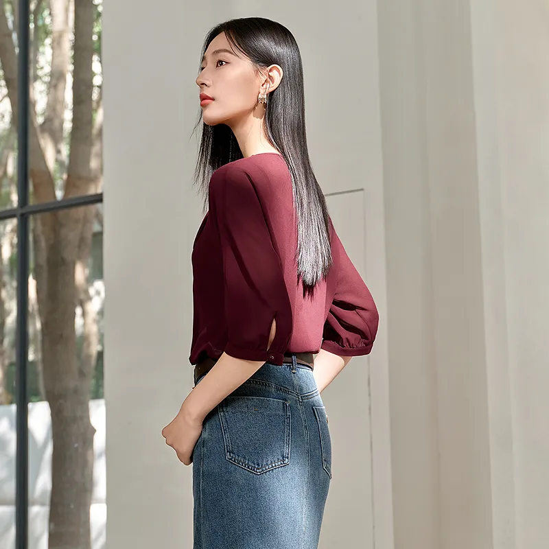 JZ. ANNAKRO Chiffon Shirt Women's-3