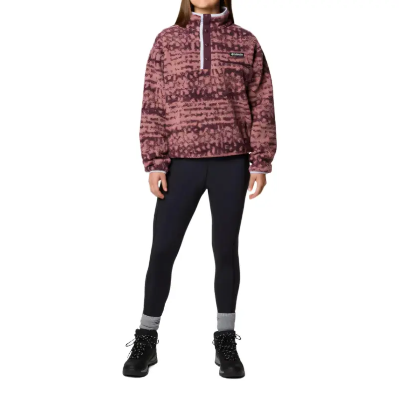 Columbia Helvetia 2 Printed Cropped Half Snap Fleece Jacket Women's Pink-3
