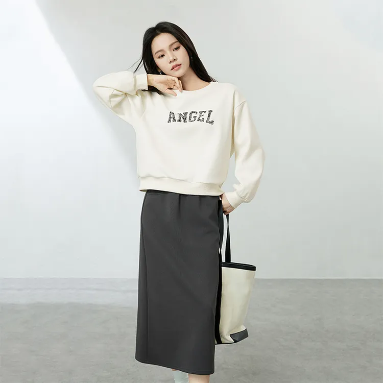 SENTUBILA Casual Suits Women's White & Gray Color-3
