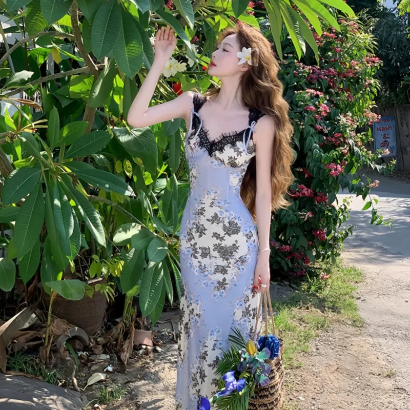 BEAUTIFUL CONFESSION Slip Dress Women's Blue-6