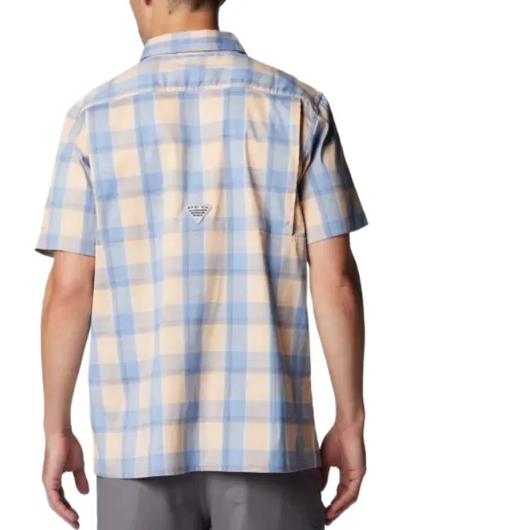 Columbia PFG Super Slack Tide Shirt Men's Blue Bell Gradient Plaid-1