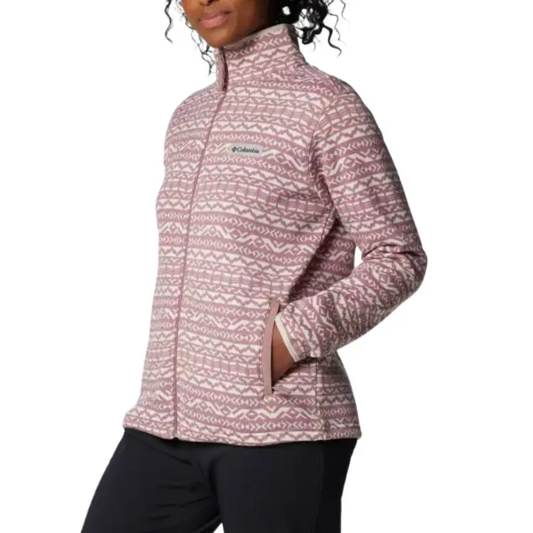 Columbia Sweater Weather Printed Full Zip Jacket Jacket Women's Pink-2