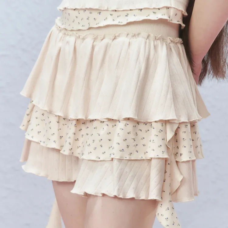AYF Casual Short Skirts Women's Apricot-3
