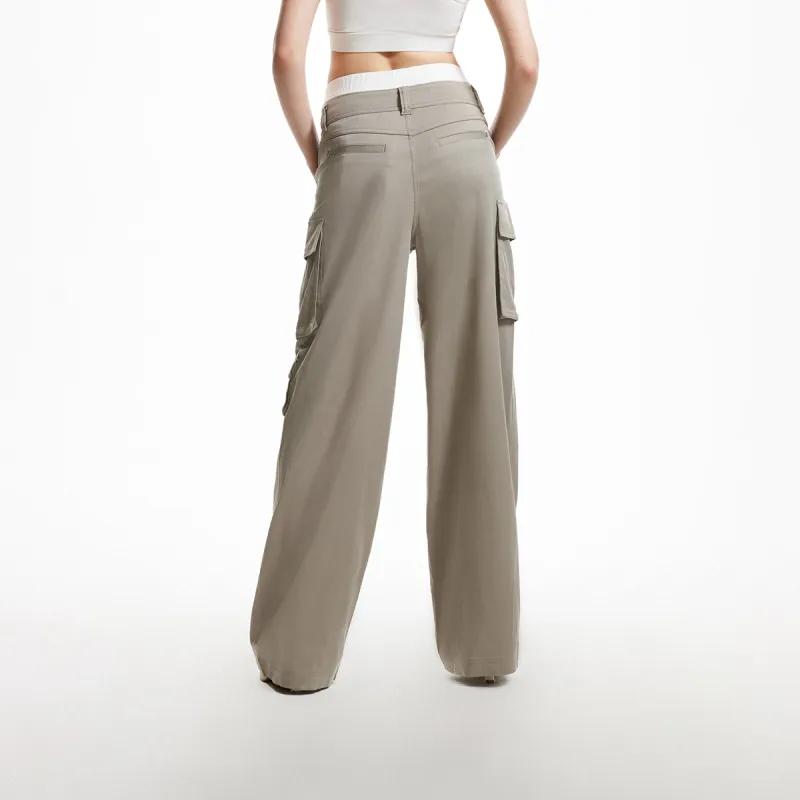 SEASON HIGH Casual Pants Women's Dense Fog Gray-3