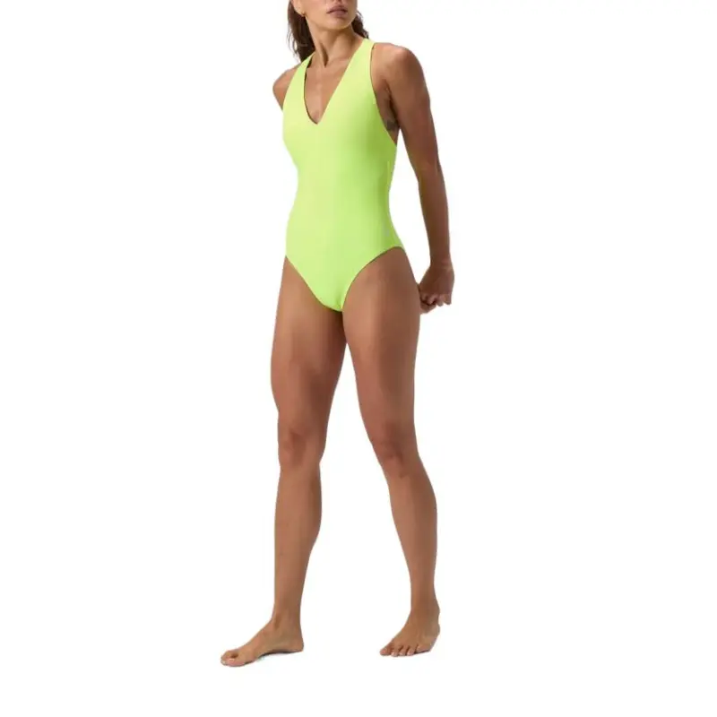 Speedo One piece Swimsuit Women's Yellow Cream-7